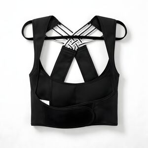 Sleek Black Strappy Shapewear Top Size M Medium